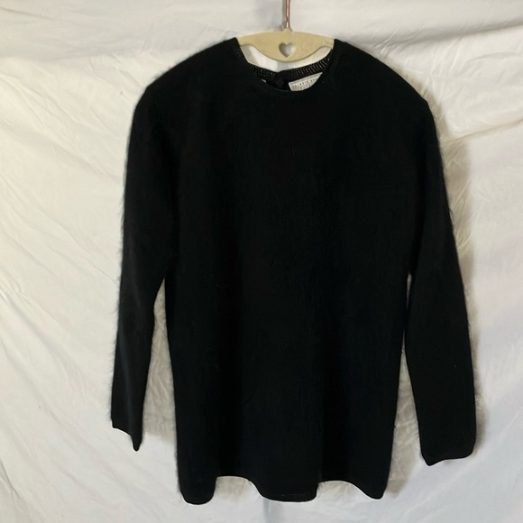 Valerie Stevens: Black Furblend Sweater- Wool & Angora- S - Picture 1 of 16